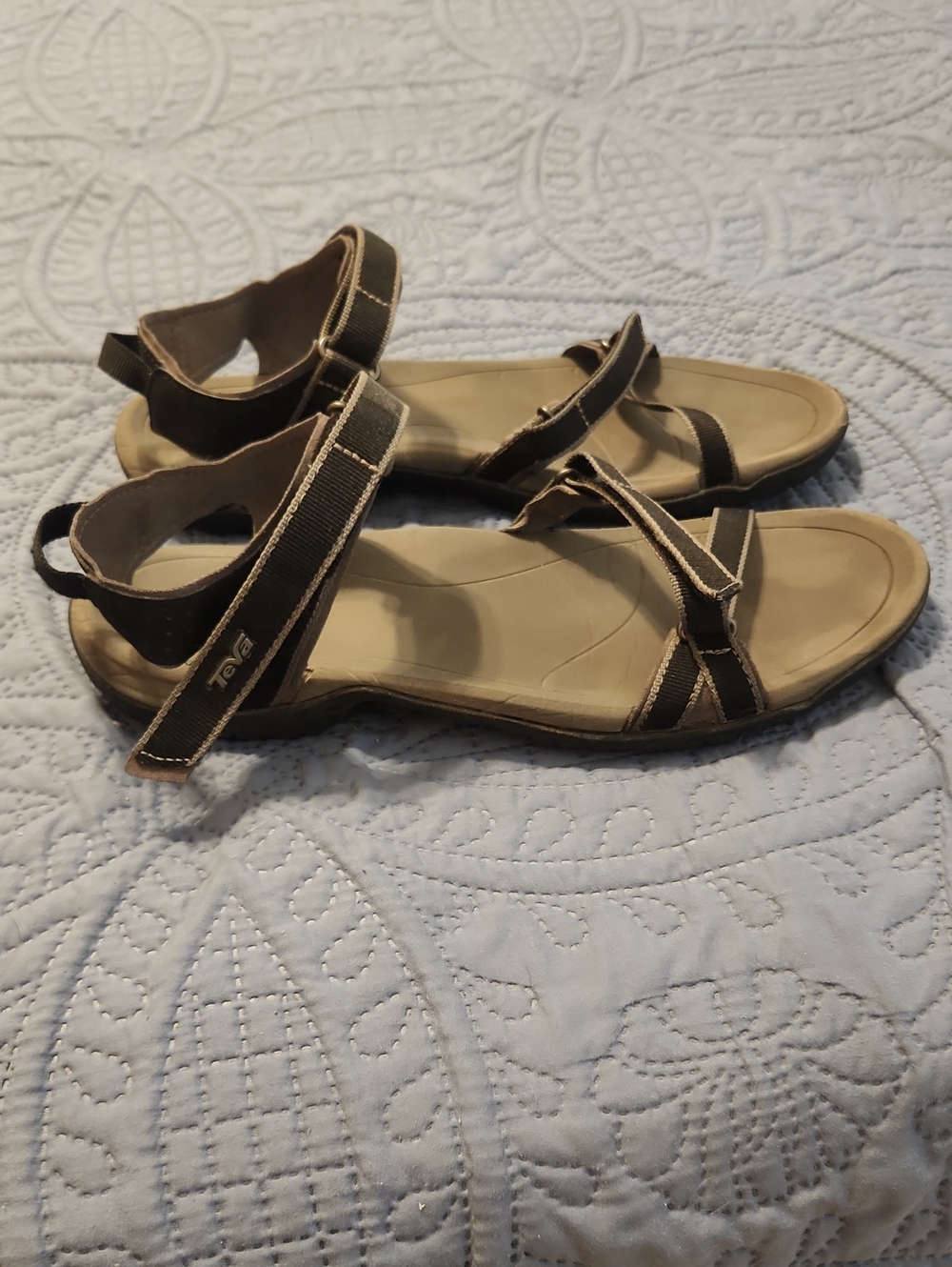 Women's Teva Verra Strappy Sport Hiking Sandals 1006263 Black And Gray Size 11